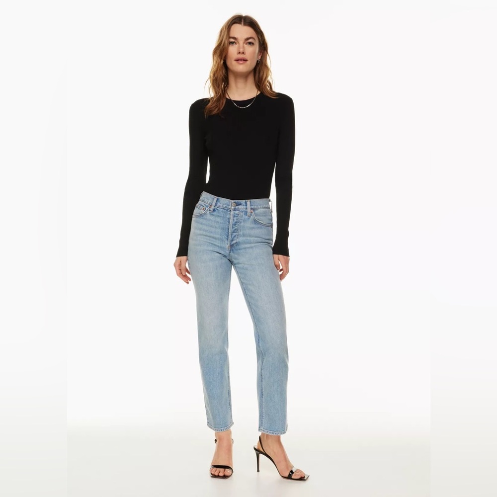 Denim Forum Arlo High Rise Straight Jeans (Aritzia)